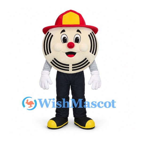Smoke Detector Mascot Costume with Red Firefighter Helmet