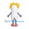 Tooth Mascot Costume with Curly Yellow Hair and Sunglasses