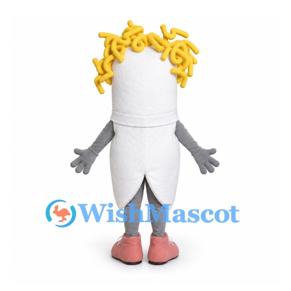 Tooth Mascot Costume with Curly Yellow Hair and Sunglasses