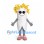 Tooth Mascot Costume with Curly Yellow Hair and Sunglasses