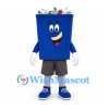 Recycling Bin Mascot Costume in Blue with Bottles and Cans