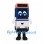 Bus Mascot Costume in Blue and White with Orange Roof