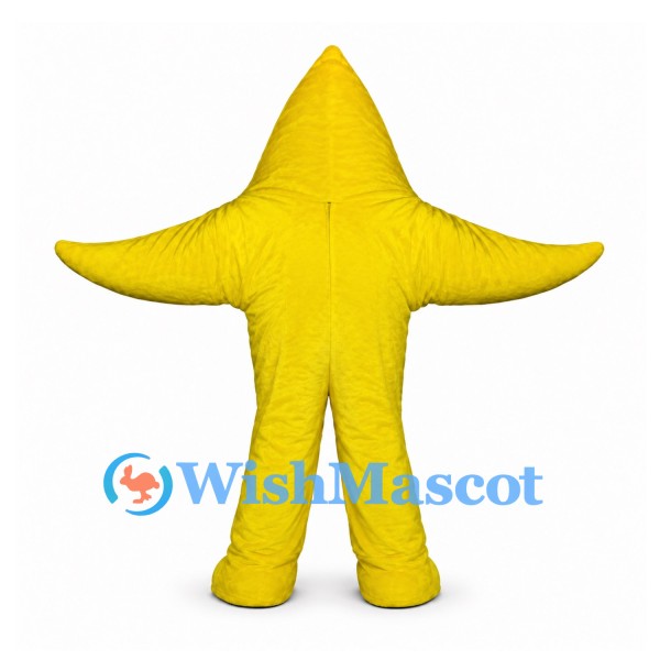 Star Mascot Costume in Yellow with Smiling Face