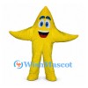 Star Mascot Costume in Yellow with Smiling Face