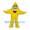Star Mascot Costume in Yellow with Smiling Face