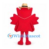 Maple Leaf Mascot Costume with Tan Hat and Red Hoodie