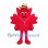 Maple Leaf Mascot Costume with Tan Hat and Red Hoodie