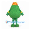 Volcano Mascot Costume in Green with Orange Peak