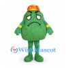 Volcano Mascot Costume in Green with Orange Peak
