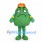 Volcano Mascot Costume in Green with Orange Peak