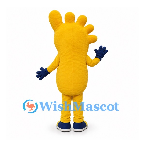 Foot Mascot Costume in Yellow with Smiling Face