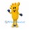 Foot Mascot Costume in Yellow with Smiling Face