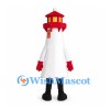 Lighthouse Mascot Costume in White with Red Lantern Roof
