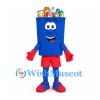Recycling Bin Mascot Costume in Blue with Red Shorts