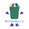 Recycling Bin Mascot Costume in Green with Bottles and Cans