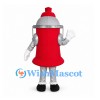 Fire Hydrant Mascot Costume in Red and Silver