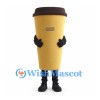 Coffee Cup Mascot Costume in Tan with Brown Lid