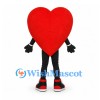 Heart Mascot Costume in Red with Smiling Face