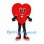 Heart Mascot Costume in Red with Smiling Face