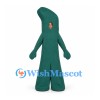 Green Character Mascot Costume with Tall Curved Head and Wide Legs
