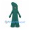 Green Character Mascot Costume with Tall Curved Head and Wide Legs