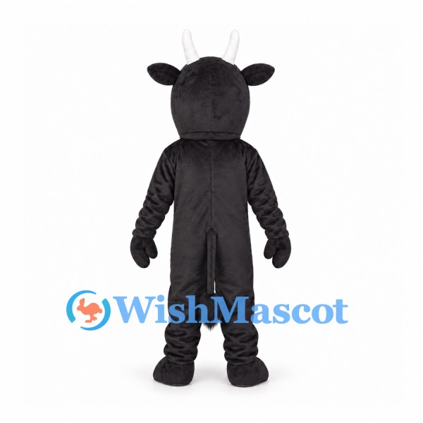 Cow Mascot Costume in Black with White Face