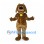 Dog Mascot Costume in Brown with Green Collar and Gold Tag