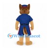 German Shepherd Mascot Costume with Blue Uniform and Cap