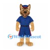 German Shepherd Mascot Costume with Blue Uniform and Cap