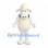 Sheep Mascot Costume in Cream with Blue Straps and Long Muzzle