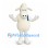 Sheep Mascot Costume in Cream with Blue Shoulder Straps