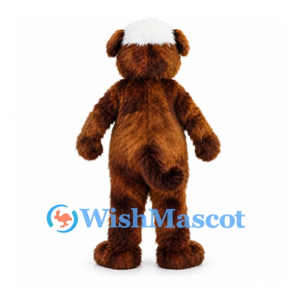 Dog Mascot Costume in Brown with White Belly and Goggles