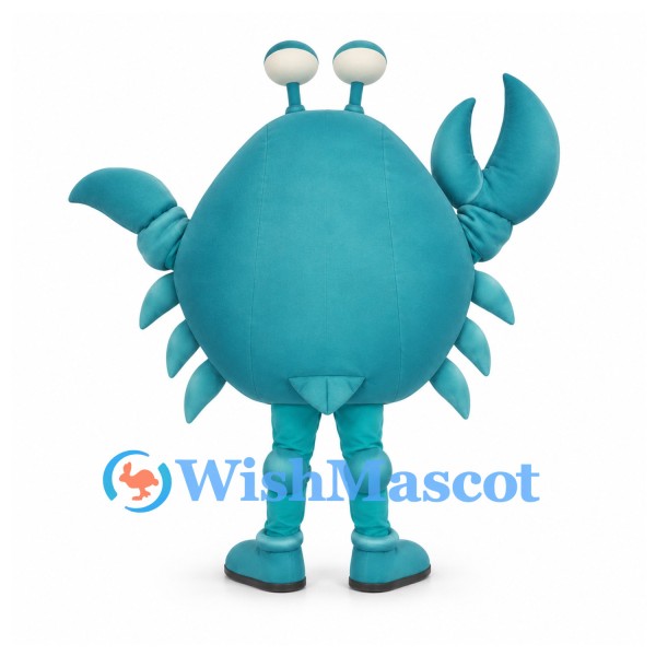 Crab Mascot Costume in Turquoise with Large Claws
