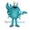 Crab Mascot Costume in Turquoise with Large Claws
