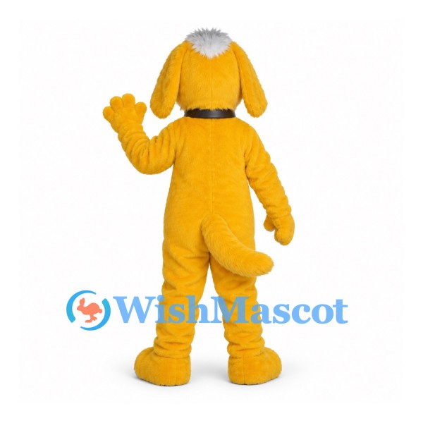 Dog Mascot Costume in Yellow with White Belly and Floppy Ears