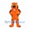 Tiger Mascot Costume in Orange with Black Stripes and White Bow