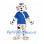 Dalmatian Mascot Costume with Colorful Spots and Blue Shirt