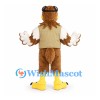 Eagle Aviator Mascot Costume with Tan Vest and Goggles