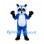 Raccoon Mascot Costume in Blue with Black Eye Mask and Striped Tail