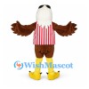 Bald Eagle Mascot Costume with Red Striped Vest and Sunglasses