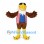 Bald Eagle Mascot Costume with Red Striped Vest and Sunglasses