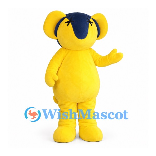 Koala Mascot Costume in Yellow with Blue Cap