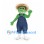 Crocodile Farmer Mascot Costume with Blue Overalls and Straw Hat