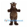 Beaver Mascot Costume in Brown with Broad Tail and Buck Teeth