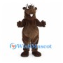 Beaver Mascot Costume in Brown with Broad Tail and Buck Teeth