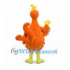 Phoenix Mascot Costume in Orange with Curling Tail Feathers