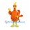 Phoenix Mascot Costume in Orange with Curling Tail Feathers