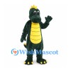 Dragon Mascot Costume in Dark Green with Yellow Belly