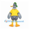 Duck Mascot Costume with Yellow Jacket and Green Cap