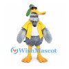 Duck Mascot Costume with Yellow Jacket and Green Cap